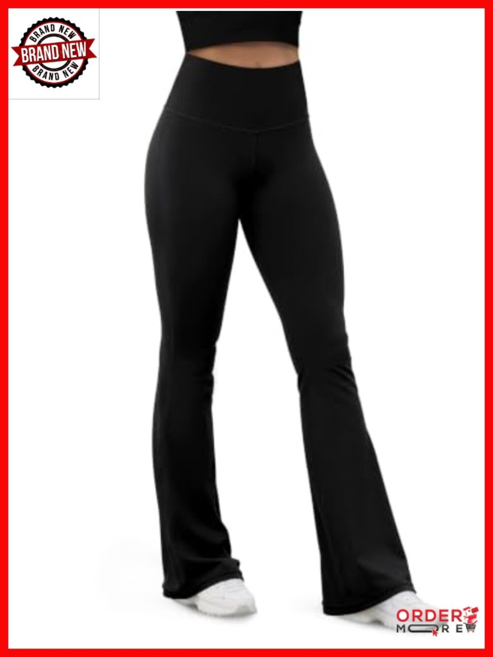 High Waist Tummy Control Flared Yoga Pants Bootcut Leggings with Pocket
